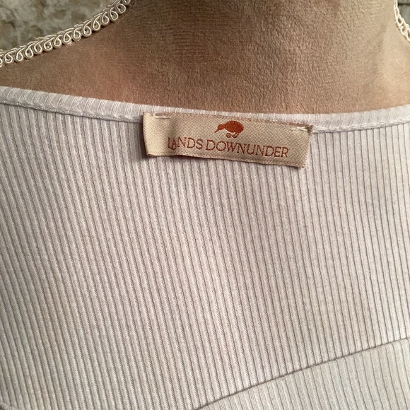 Lands Downunder Linen Tank Dress - White Oyster Print - Picture 14 of 14